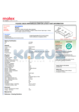 53780-0970 datasheet - 1.25mm (.049