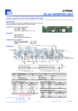 CXA-0271 datasheet - DC-AC INVERTER UNIT