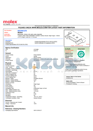 53780-1270 datasheet - 1.25mm (.049