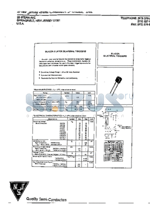 1N5758 datasheet - SILICON 3-LAYER BILATERAL TRIGGERS