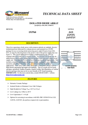 1N5768_09 datasheet - ISOLATED DIODE ARRAY