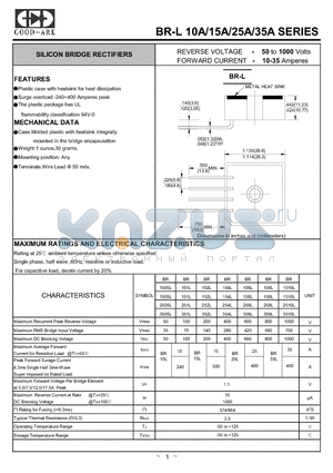 BR3510L datasheet - SILICON BRIDGE RECTIFIERS