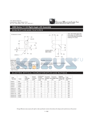 5390H5LC datasheet - T-1 3/4 Right Angle LED Assembly
