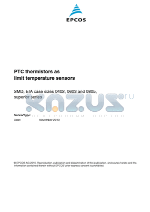 B59641A0135A062 datasheet - PTC thermistors as limit temperature sensors