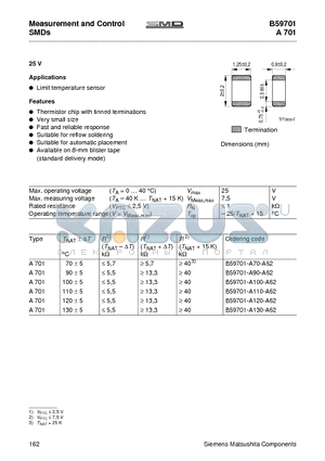 B59701 datasheet - Measurement and Control SMDs