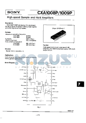 CXA1008 datasheet - HIGH-SPEED SAMPLE AND HOLD AMPLIFIERS