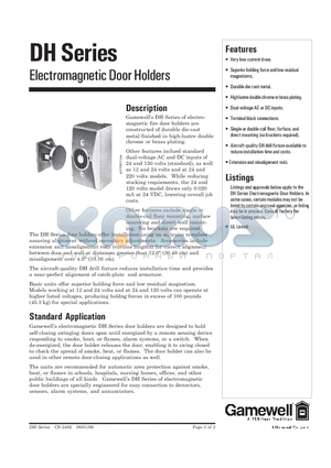 DHE3B datasheet - Electromagnetic Door Holders