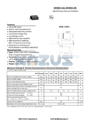 DHE05A datasheet - High Efficiency Recovery Rectifiers