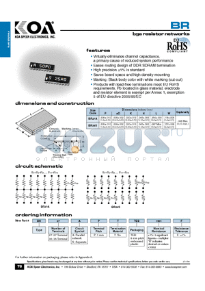 BR36APTTEB1001F datasheet - bgaresistornetworks