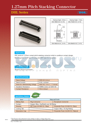 DHL-PB50-S13AA-FG datasheet - 1.27mm Pitch Stacking Connector