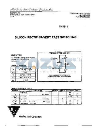 1N5811 datasheet - SILICON RECTIFIER - VERY FAST SWITCHING