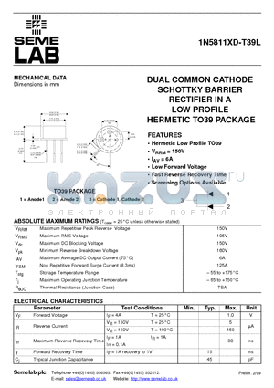 1N5811XD-T39L datasheet - DUAL COMMON CATHODE