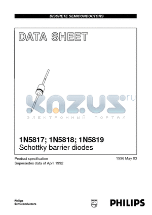 1N5817 datasheet - Schottky barrier diodes
