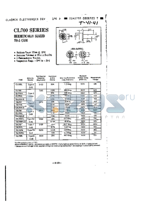 CL703 datasheet - HERMETICALLY SEALED TO-5 CASE