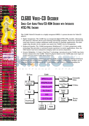 CL680 datasheet - SINGLE-CHIP AUDIO/VIDEO/CD-ROM DECODER WITH INTEGRATED NTSC/PAL ENCODER