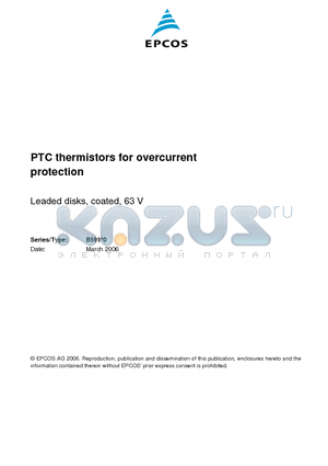 B59910C0130A070 datasheet - Leaded disks, coated, 63 V