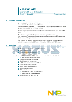 74LVC1G06GV datasheet - Inverter with open-drain output