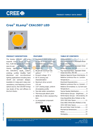CXA1507-0000-000N00G40E5 datasheet - Cree^ XLamp^ CXA1507 LED
