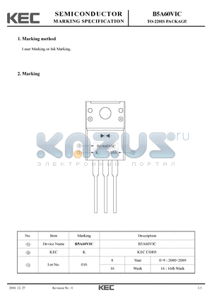 B5A60VIC datasheet - TO-220IS PACKAGE