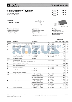 CLA50E1200HB datasheet - High Efficiency Thyristor