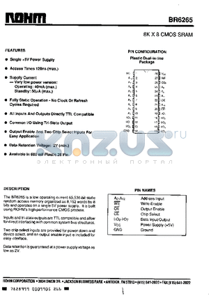 BR6265-12LL datasheet - 8K X 8 CMOS SRAM