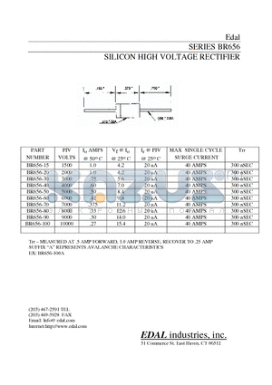 BR656-30 datasheet - SILICON HIGH VOLTAGE RECTIFIER