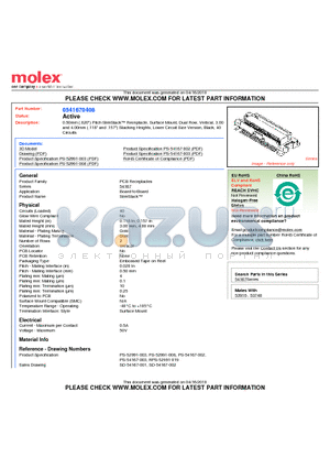 54167-0408 datasheet - 0.50mm (.020