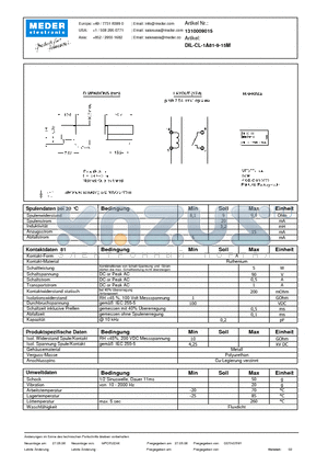 DIL-CL-1A81-9-15M_DE datasheet - (deutsch) DIL Reed Relay