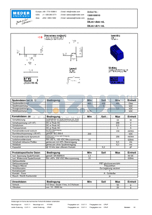 DIL05-1A71-10L_DE datasheet - (deutsch) DIL Reed Relay