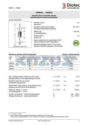 1N5820_10 datasheet - Schottky Barrier Rectifier Diodes