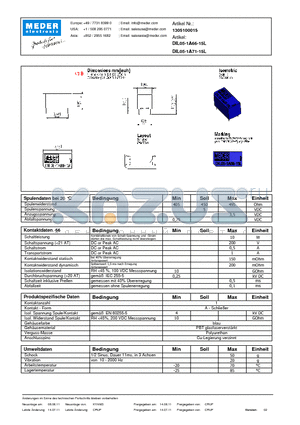 DIL05-1A71-15L_DE datasheet - (deutsch) DIL Reed Relay