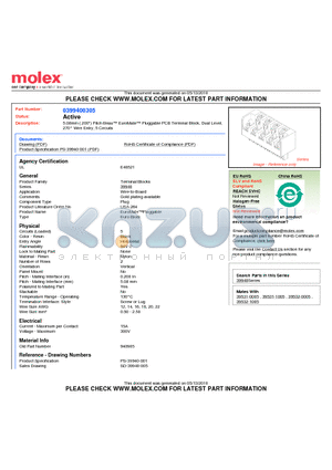 399400305 datasheet - 5.08mm (.200