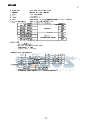 BR93C56-TWMN7TP datasheet - Supply voltage 2.5V~5.5V/Operating temperature -40C~105C type