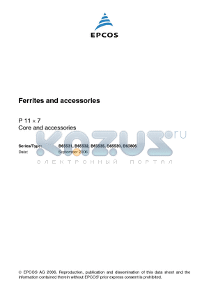 B65531D0100A048 datasheet - Ferrites and accessories