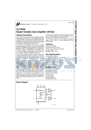 CLC5526PCASM datasheet - Digital Variable Gain Amplifier (DVGA)