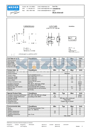 DIL05-2C90-63D datasheet - DIL Reed Relays