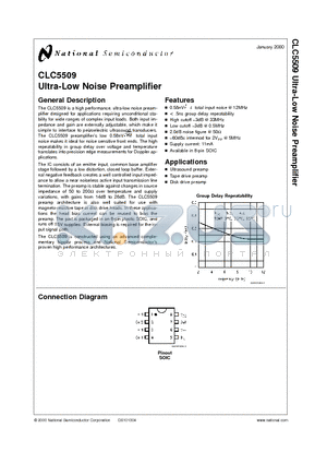 CLC5509 datasheet - Ultra-Low Noise Preamplifier