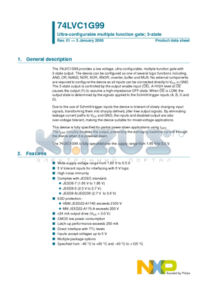 74LVC1G99DP datasheet - Ultra-configurable multiple function gate; 3-state