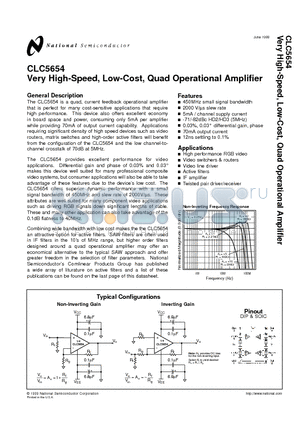 CLC5654IM datasheet - Very High-Speed, Low-Cost, Quad Operational Amplifier