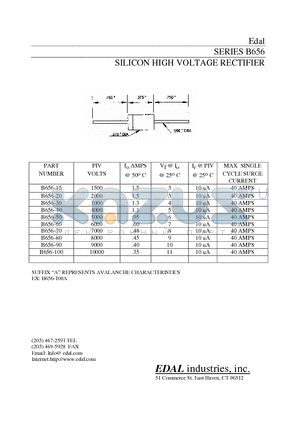 B656-50 datasheet - SILICON HIGH VOLTAGE RECTIFIER