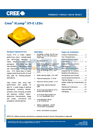 CLD-DS41 datasheet - Cree^ XLamp^ XT-E LEDs