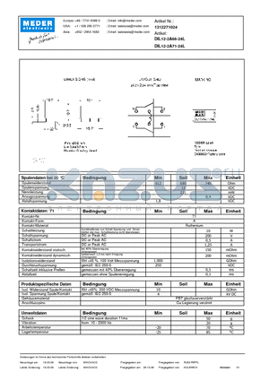 DIL12-2A66-24L_DE datasheet - (deutsch) DIL Reed Relay