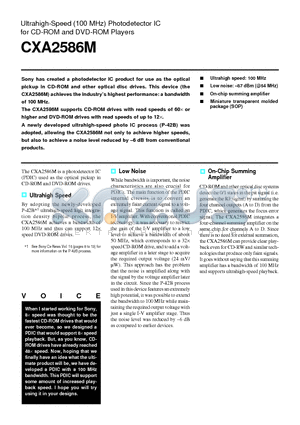 CXA2586 datasheet - Ultrahigh-Speed (100 MHz) Photodetector IC