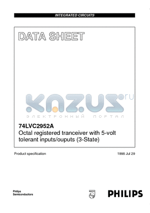 74LVC2952AD datasheet - Octal registered tranceiver with 5-volt tolerant inputs/ouputs 3-State