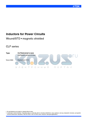 CLF7045T-220M datasheet - Wound/STD  magnetic shielded