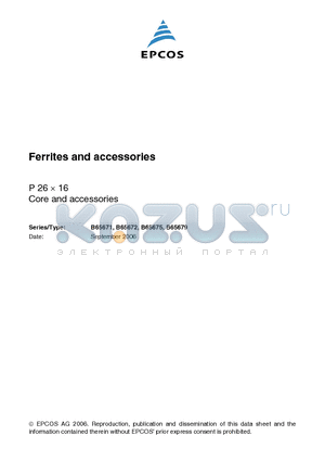 B65671W0000R030 datasheet - Ferrites and accessories