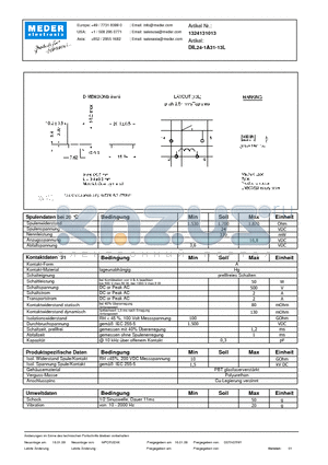 DIL24-1A31-13L_DE datasheet - (deutsch) DIL Reed Relay