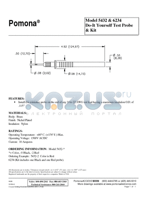 5432 datasheet - Do-It Yourself Test Probe & Kit