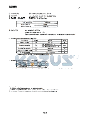 BR93H76RFJ-W datasheet - Microwire BUS 8Kbit (512 x 16bit) EEPROM