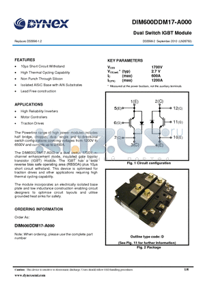 DIM600DDM17-A000_10 datasheet - Dual Switch IGBT Module